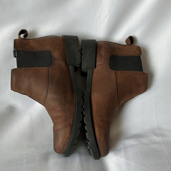 SOREL Emelie Il Waterproof Chelsea Brown Boot elastic side rubber sole Sz 8 - Picture 9 of 11